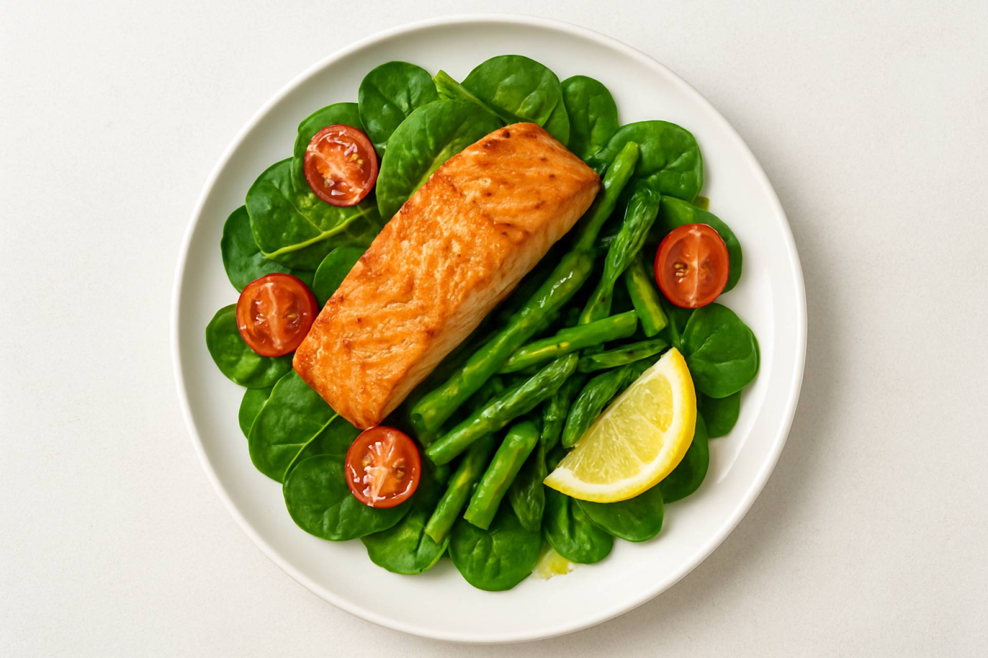 Mahi Mahi Con ensalada y esparragos